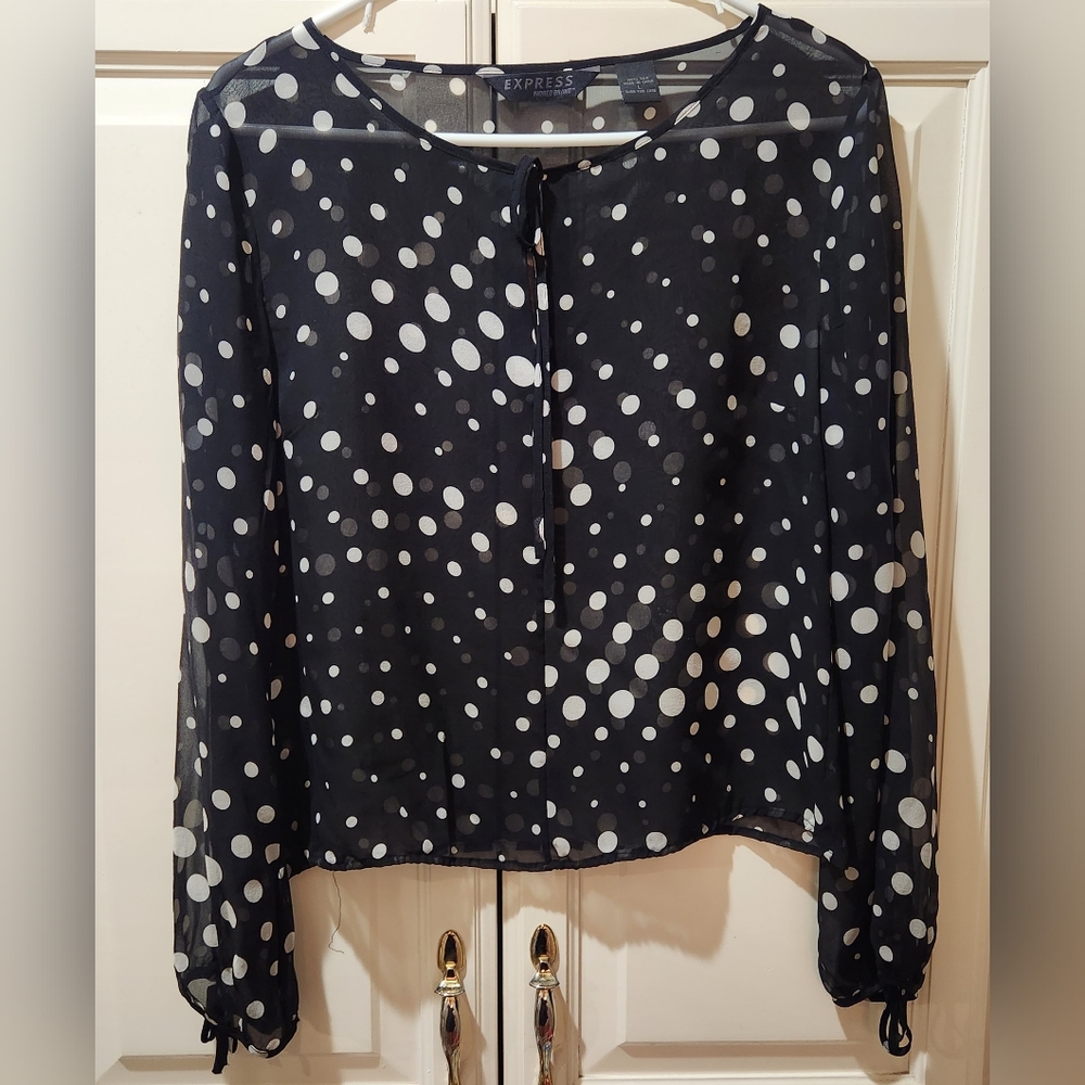 Express vintage y2k polka-dot blouse shirt. Madonna vibes